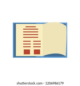 notebook school open isolated icon
