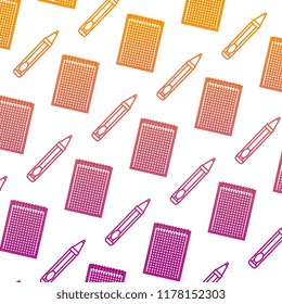 notebook school with pen pattern
