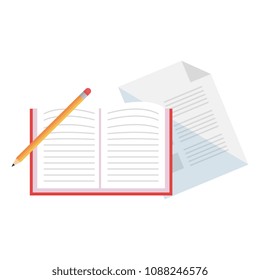 notebook school with pencil
