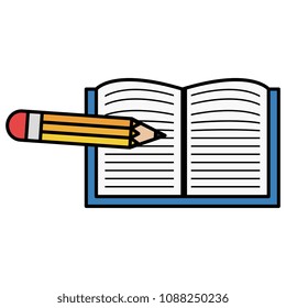 notebook school with pencil