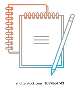 notebook school with pencil