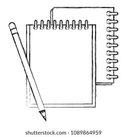 notebook school with pencil
