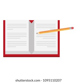 notebook school with pencil