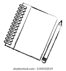 notebook school with pencil