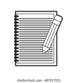 notebook school with pencil