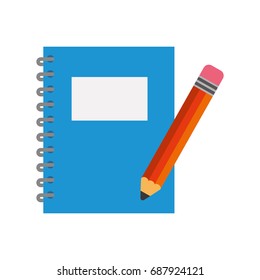 notebook school with pencil
