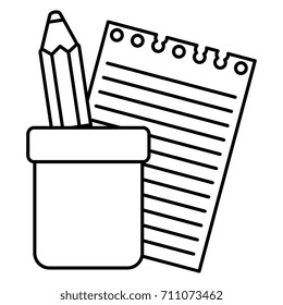 notebook school with pencil