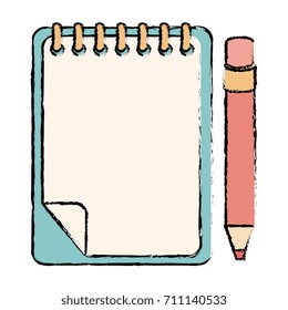 notebook school with pencil