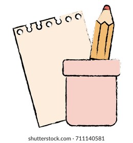 notebook school with pencil