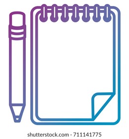 notebook school with pencil