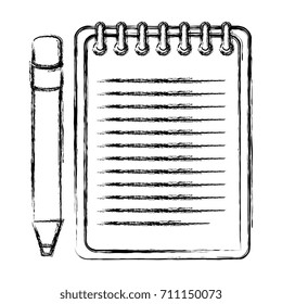 notebook school with pencil