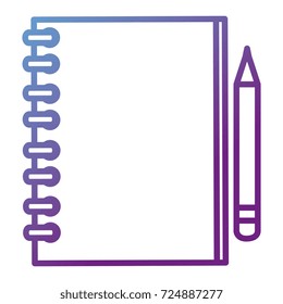 notebook school with pencil