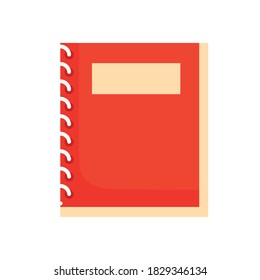 notebook school supply flat style icon vector illustration design