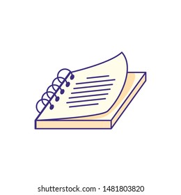 notebook school supply isolated icon
