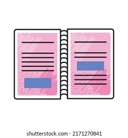 notebook school supply open icon