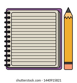 notebook school supply with pencil