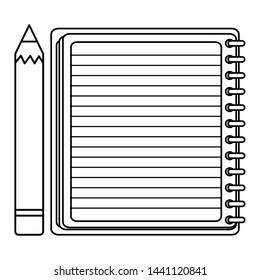 notebook school supply with pencil