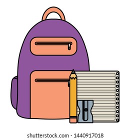 notebook school supply with schoolbag