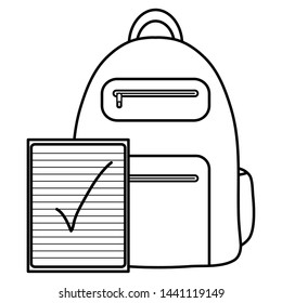 notebook school supply with schoolbag