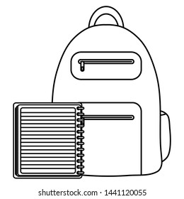 notebook school supply with schoolbag