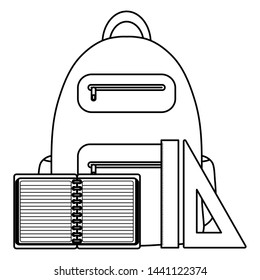 notebook school supply with schoolbag