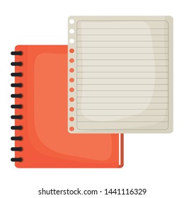 notebook school supply with sheet