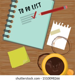 notebook school with supply vector illustration