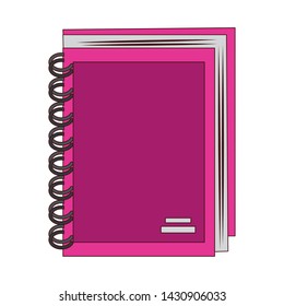 Notebook school utensil isolated cartoon vector illustration graphic design