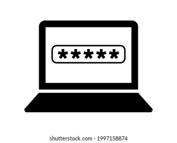Notebook screen password vector icon