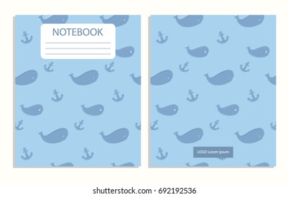 Notebook with sea pattern