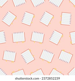 Notebook seamless pattern. Suitable for backgrounds, wallpapers, fabrics, textiles, wrapping papers, printed materials, and many more.