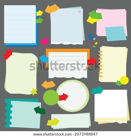 Notebook set with arrows and pins