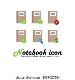 Notebook set icons.Vector illustration