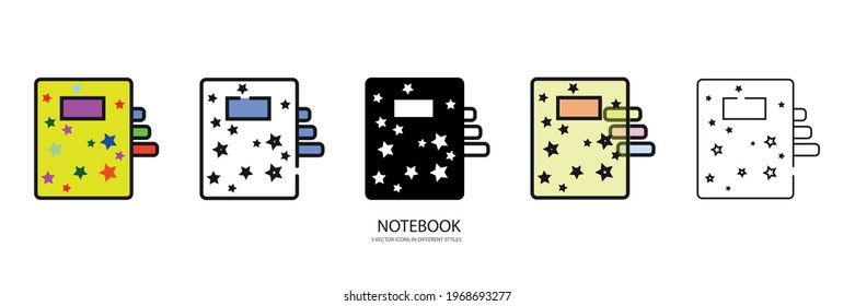 notebook set vector type icon