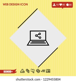 Notebook Share icon vector