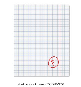 Notebook sheet assessment. Vector illustration