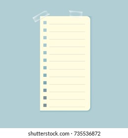 Notebook Sheet Attached with Sticky Tape