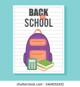 notebook sheet with back to school and set icons