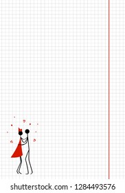 Notebook sheet in a cage. Background template. Vector illustration.
