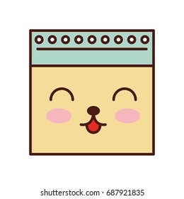 notebook sheet kawaii character