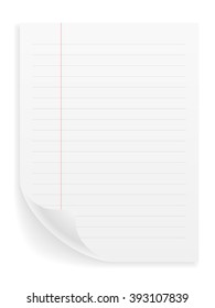 Notebook sheet on a white background.