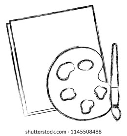 notebook sheet with pallette and brush paint