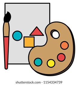notebook sheet with pallette and brush paint