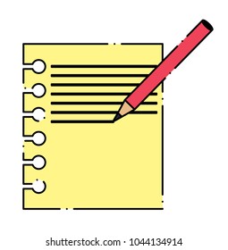 notebook sheet and pencil icon