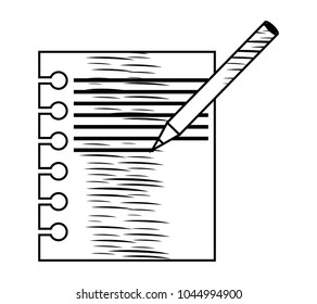 notebook sheet and pencil icon