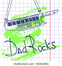 Notebook sheet picture for dad on green background