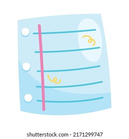 notebook sheet school supply icon