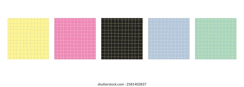 Notebook sheet seamless pattern. Square grid paper collection. school math sheet. Vector illustration.