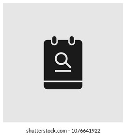 Notebook sign icon in trendy flat style isolated on grey background, search symbol vector illustration for web