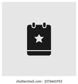 Notebook sign icon in trendy flat style isolated on grey background, favorite symbol vector illustration for web